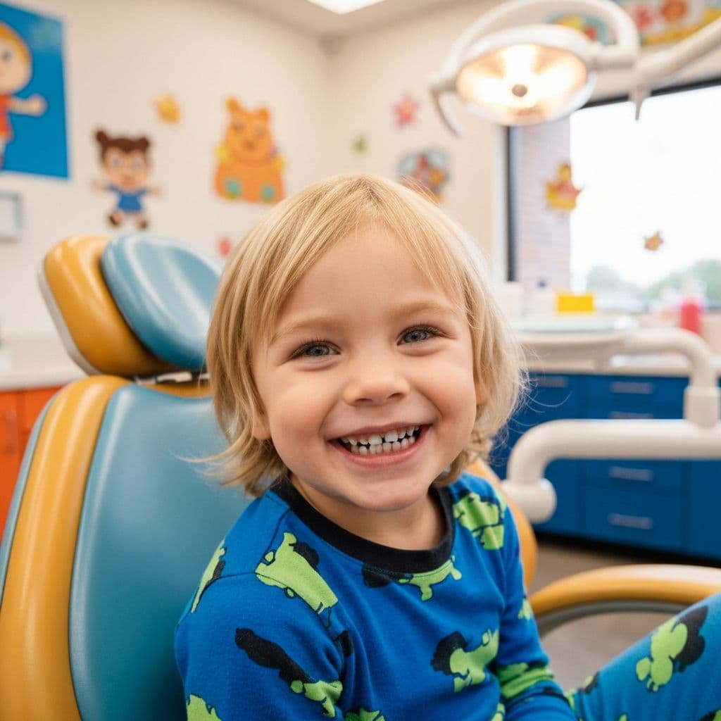 Child with dental crown