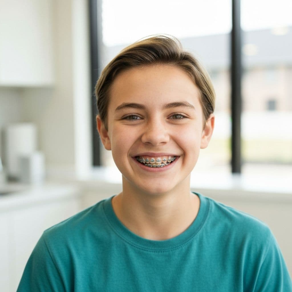 Teenager with braces