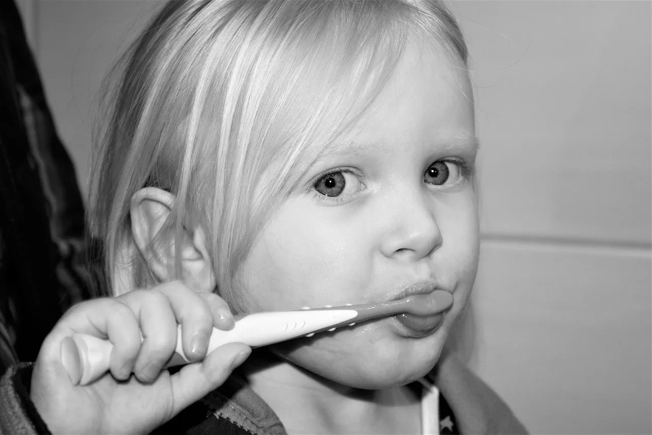 Child getting dental cleaning