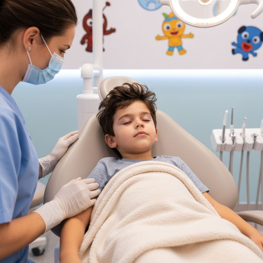 Child resting after procedure