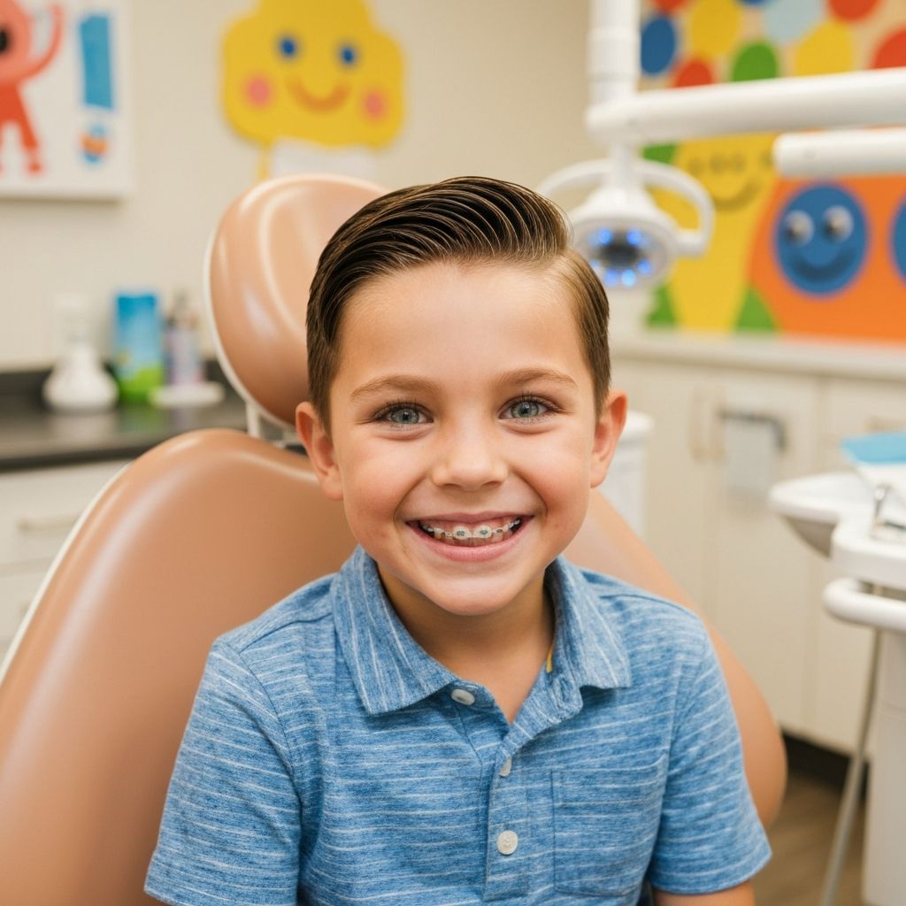Child with orthodontic treatment